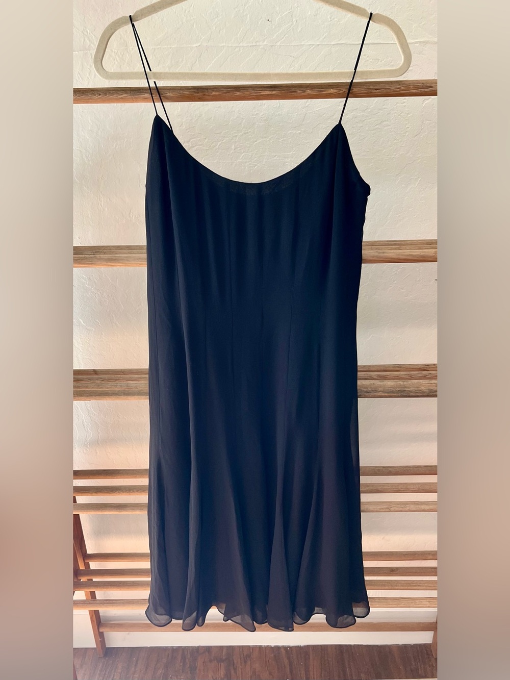 100% Silk Flirty Little Black Dress with Spaghetti Straps